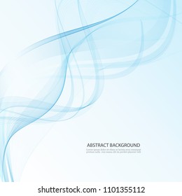 Blue transparent vector smoke.Abstract background