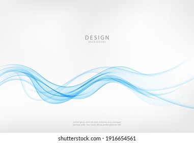 Fondo azul de onda transparente Abstracto flujo ondulado