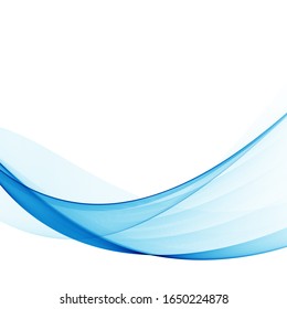 
Blue transparent wave background. Smooth lines in the form of a wave.