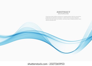 Blauer transparenter Wellenfluss abstrakter Welle.