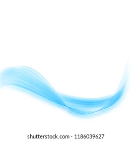 Blue transparent wave on white background