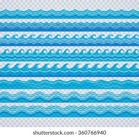 Blue transparent wave patterns 