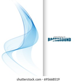 Blue transparent wave.Design of the brochure.Vector abstract background wave.