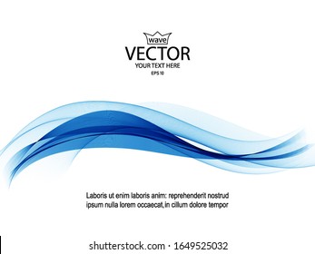 Blue transparent waves on a white background. Abstract background for a website, presentation, or flyer