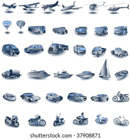 blue transport icons