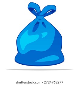 Vector de bolsa de basura azul aislado ilustración
