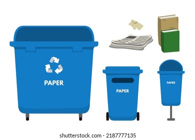 Blue Trash Bins Paper Stock Vector (Royalty Free) 2187777135 | Shutterstock