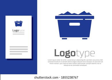 Blue Trash can icon isolated on white background. Garbage bin sign. Recycle basket icon. Office trash icon. Logo design template element. Vector.
