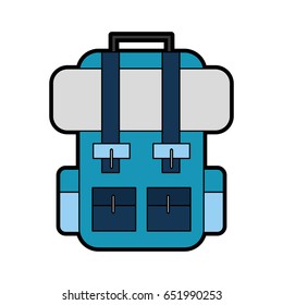 blue travel backpack cartoon