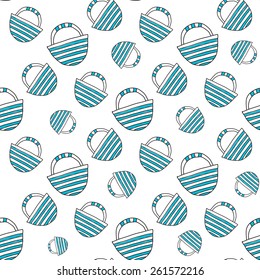 Blue travel bag seamless vector illustration for your design
