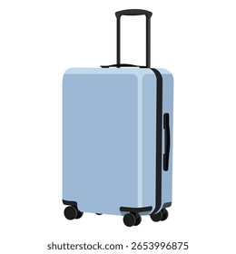 Blue travel suitcase vector illustration on a white background
