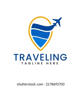 Blue Traveling Logo Icon Company Stock Vector (Royalty Free) 2178695703 ...