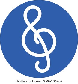 Blue Treble Clef Music Icon