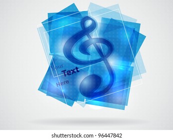 blue treble clef. vector illustration