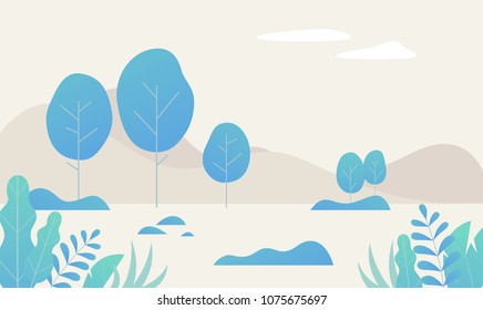 blue tree fantasy color space vector illustration flat design