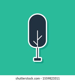 Blue Tree icon isolated on green background. Forest symbol.  Vector Illustration