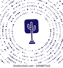 Blue Tree icon isolated on white background. Forest symbol. Abstract circle random dots. Vector Illustration