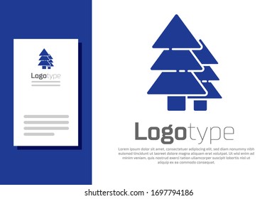 Blue Tree icon isolated on white background. Forest symbol. Logo design template element. Vector Illustration