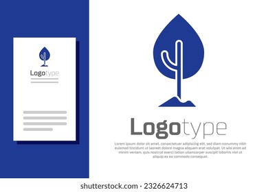 Blue Tree icon isolated on white background. Forest symbol. Logo design template element. Vector