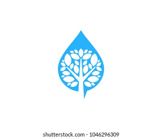 Blue Tree Icon Logo Design Element