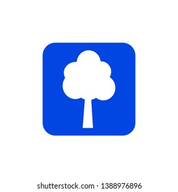 Blue tree icon. Vector illustration 