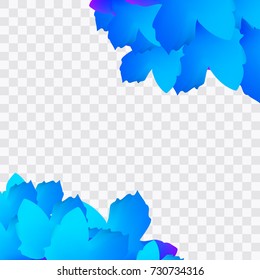 Blue tree leaves.Nature frame.