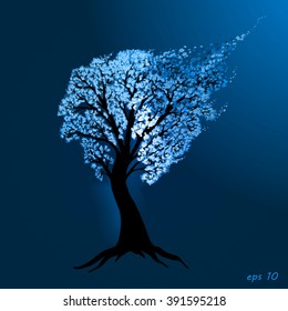blue tree of life, beautiful for any ideas and projects, vector, EPS 10