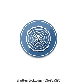Blue tree rings icon with shadow