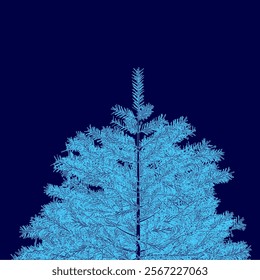 Blue tree with a blue trunk and blue leaves. The tree is the only thing visible in the image