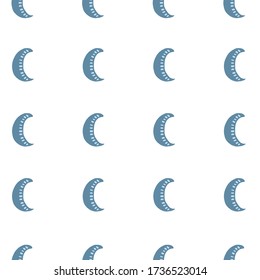 Blaues Moonmuster. Trendy Kosmische nahtlose Vektorwiederholmuster.
