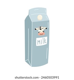 Blue tretra milk carton on white background vector illustration.