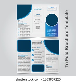 blue tri fold brochure design letter size