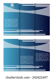 Blue tri fold business brochure template 