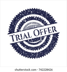 Blue Trial Offer grunge stamp