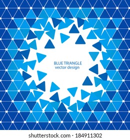 Blue triangle abstract background
