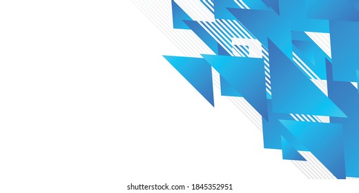 Blue triangle abstract background. geometric illustration with gradient. background texture design for poster, banner, card and template. Vector illustration triangle pattern for presentation design