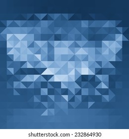 Blue Triangle Abstract Background. Vector Pattern of Geometric Shapes