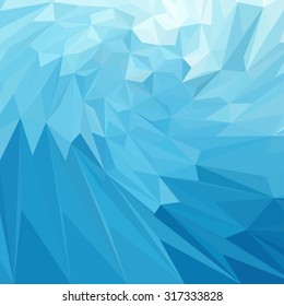 Blue Triangle Abstract Background. Vector Pattern of Geometric Shapes