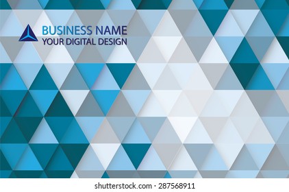 Blue triangle abstract with Business card design