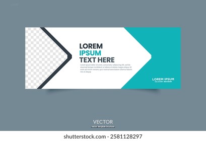 Blue triangle abstract corporate business banner template, horizontal advertising business banner mockup template flat design