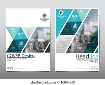 Blue Triangle Annual Report Brochure Flyer Design Template Vector, Leaflet Cover Presentation Abstract Flat Background, Layout In A4 Size