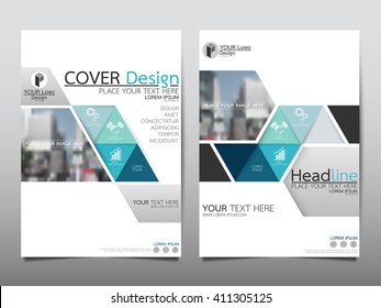 Blue Triangle Triangle Annual Report Brochure Flyer Design Template Vector, Leaflet Cover Presentation Abstract Flat Background, Layout In A4 Size