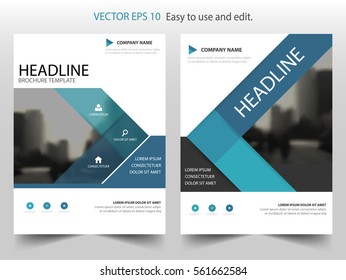 Blue triangle annual report Leaflet Brochure Flyer template design, book cover layout design, abstract business presentation template, a4 size design