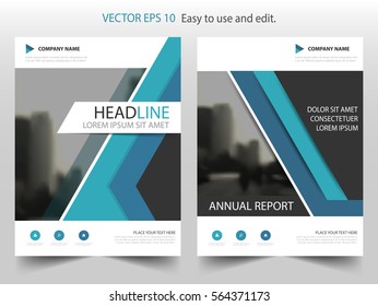 Blue triangle annual report Leaflet Brochure Flyer template design, book cover layout design, abstract business presentation template, a4 size design
