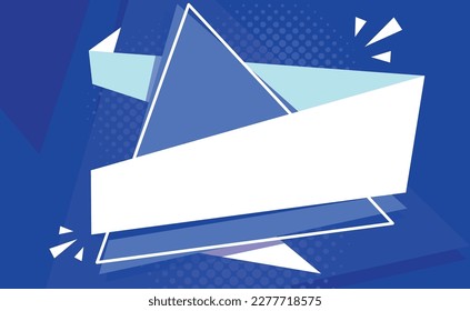 Fondo del triángulo azul.Fondo de la venta de Flash.Vector del cuadro de texto del cartel Ilustración