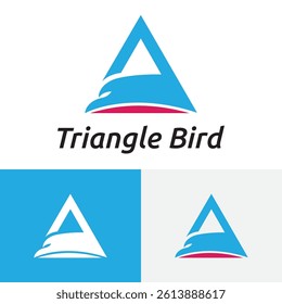 Blue Triangle Bird Office Company Business Logo Template