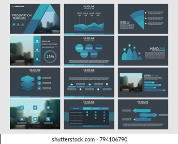 Blue triangle Bundle infographic elements presentation template. business annual report, brochure, leaflet, advertising flyer, corporate marketing banner