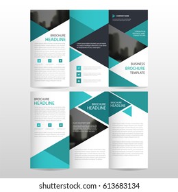 Blue Circle Business Trifold Three Fold Stock Vector (Royalty Free ...