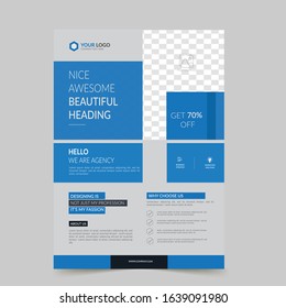 Blue triangle collection set cover business brochure vector design, Leaflet advertising abstract background, Modern poster magazine layout template, Annual report for presentation.
