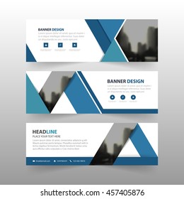 Blue Triangle Corporate Business Banner Template, Horizontal Advertising Business Banner Layout Template Flat Design Set , Clean Abstract Cover Header Background For Website Design